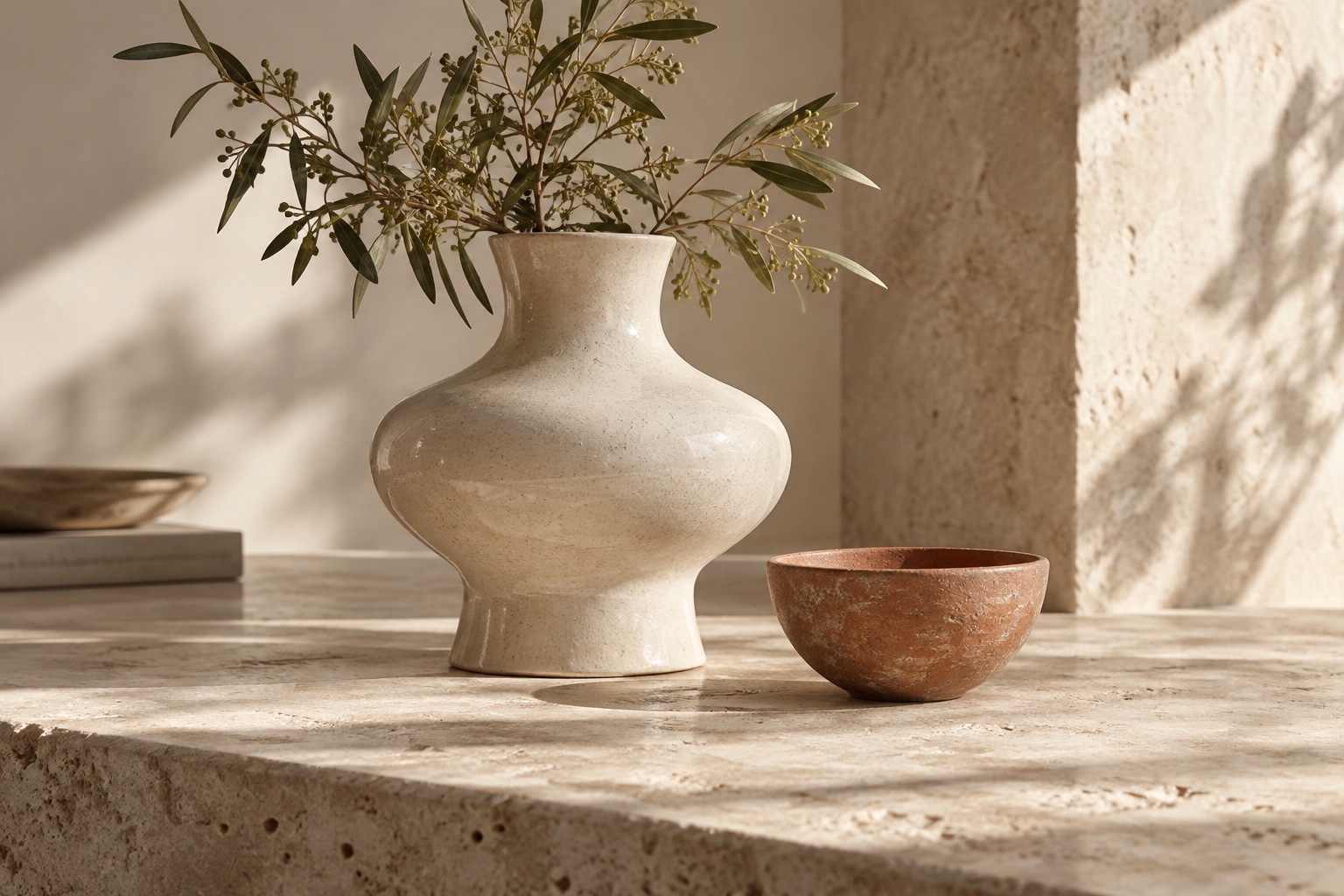 Vaso in gres avorio