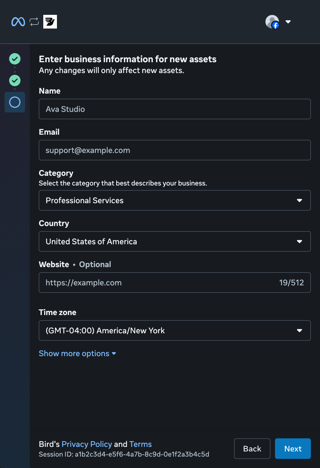 WhatsApp Business app setup, step 6
