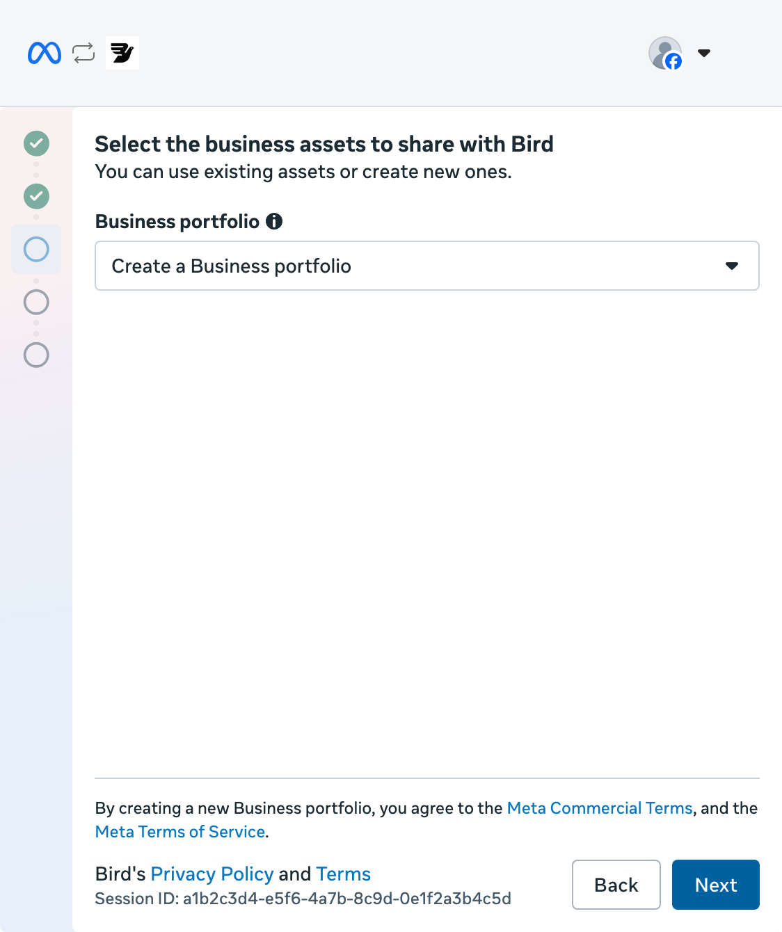 Penyiapan aplikasi WhatsApp Business, langkah 5