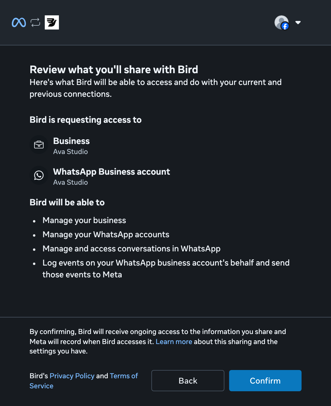 WhatsApp Business app setup, step 14