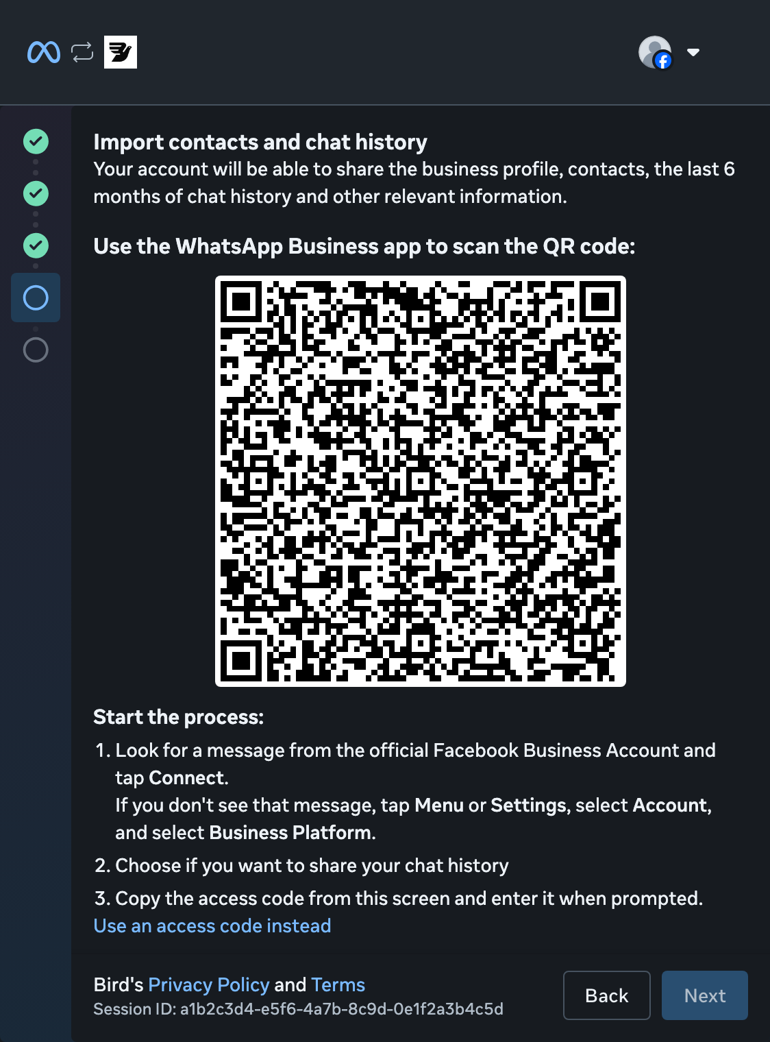 WhatsApp Business app setup, step 7