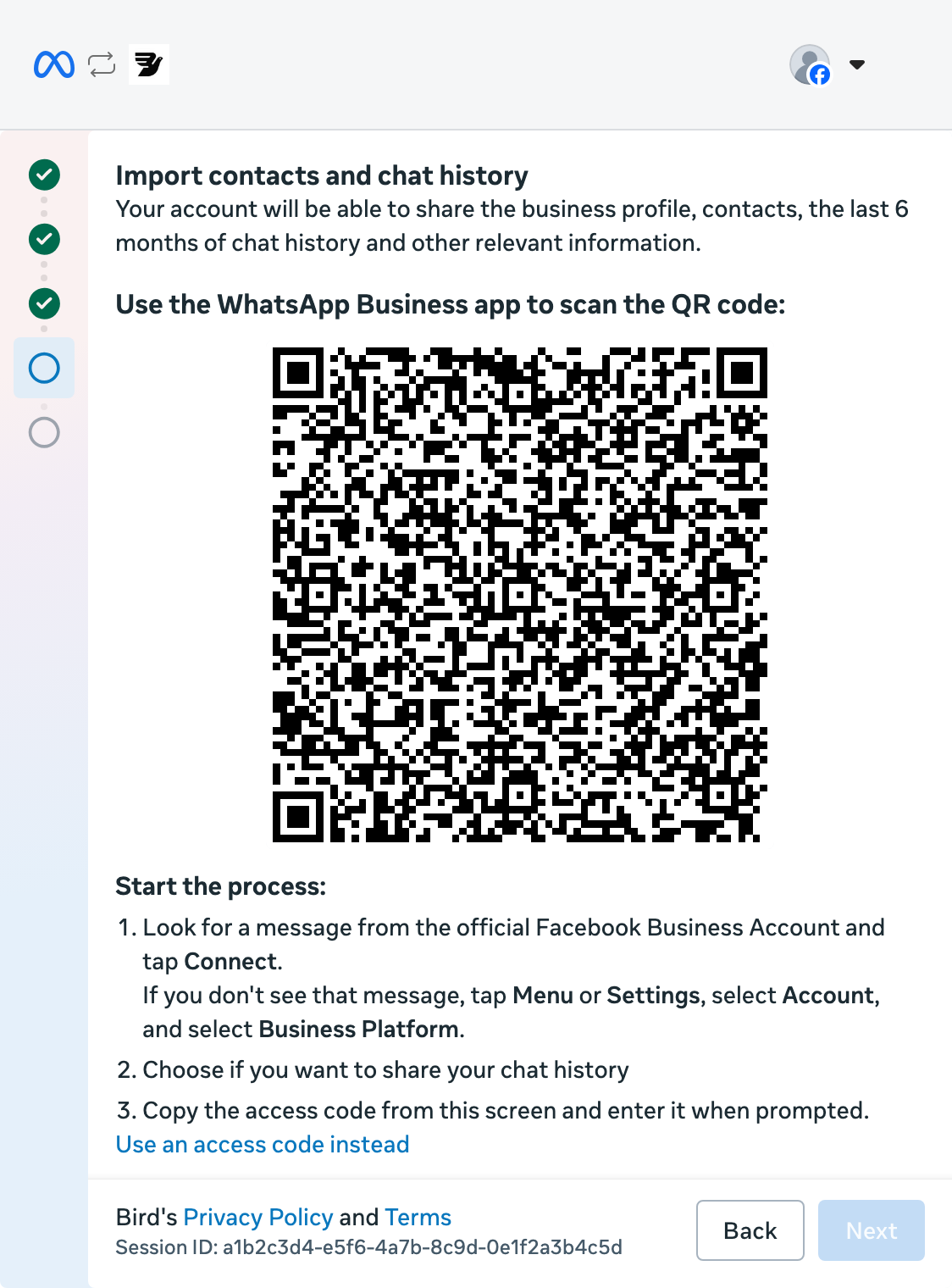 WhatsApp Business app setup, step 7