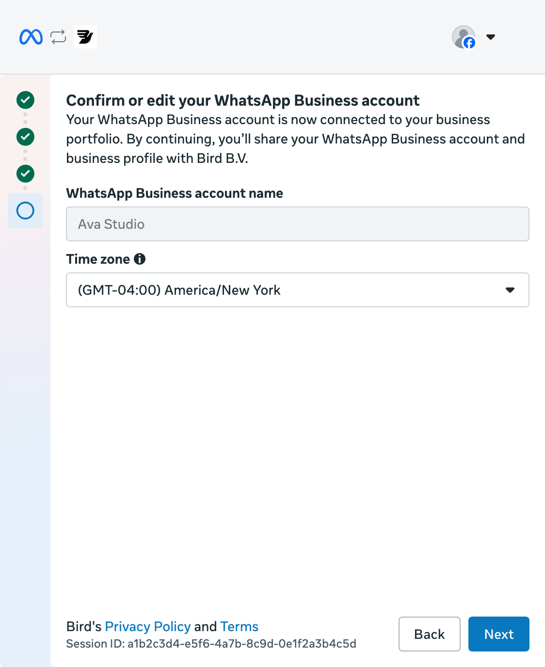 WhatsApp Business app setup, step 13